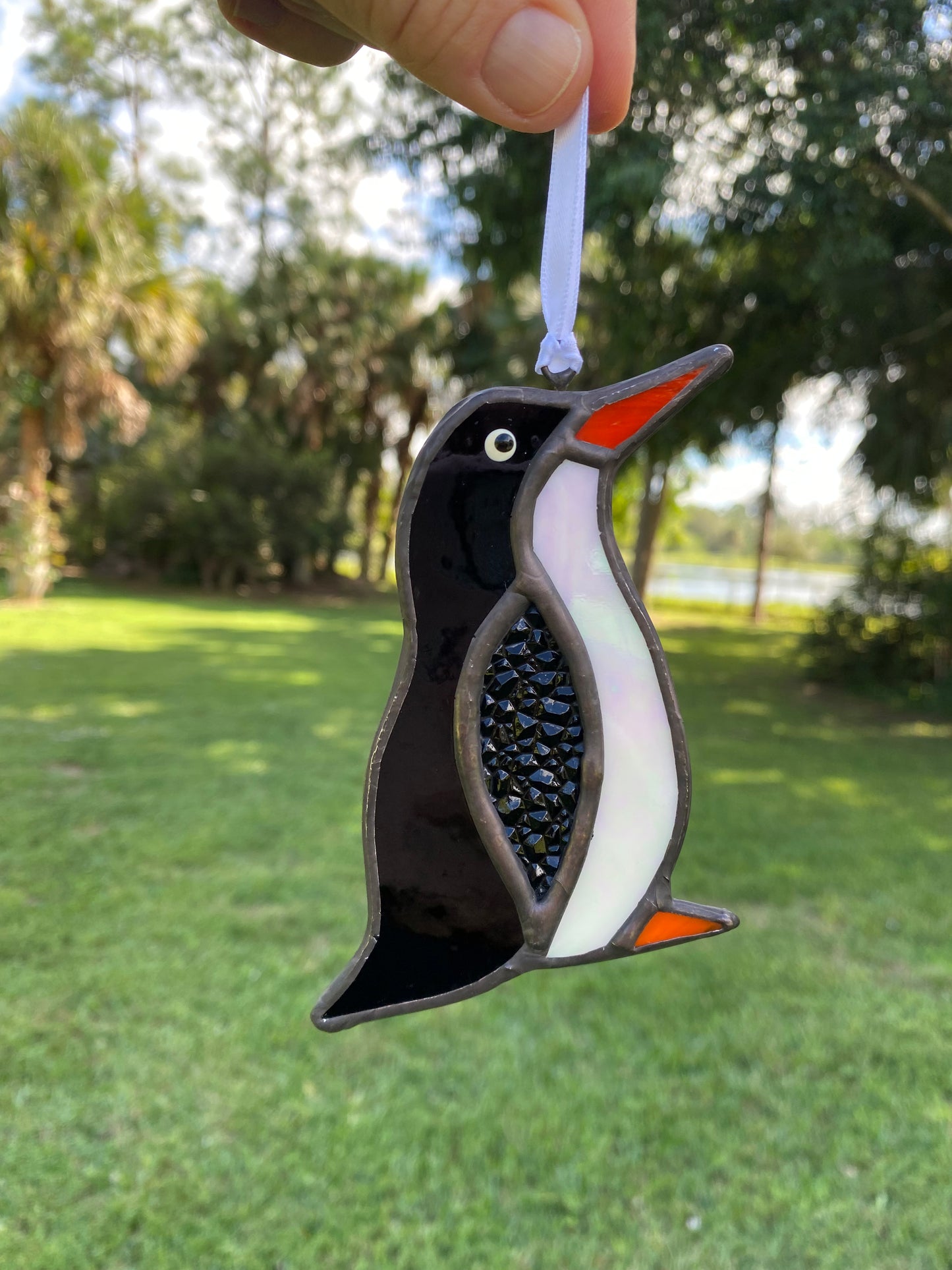 Winter Holiday Ornament- Glitzy Penguin