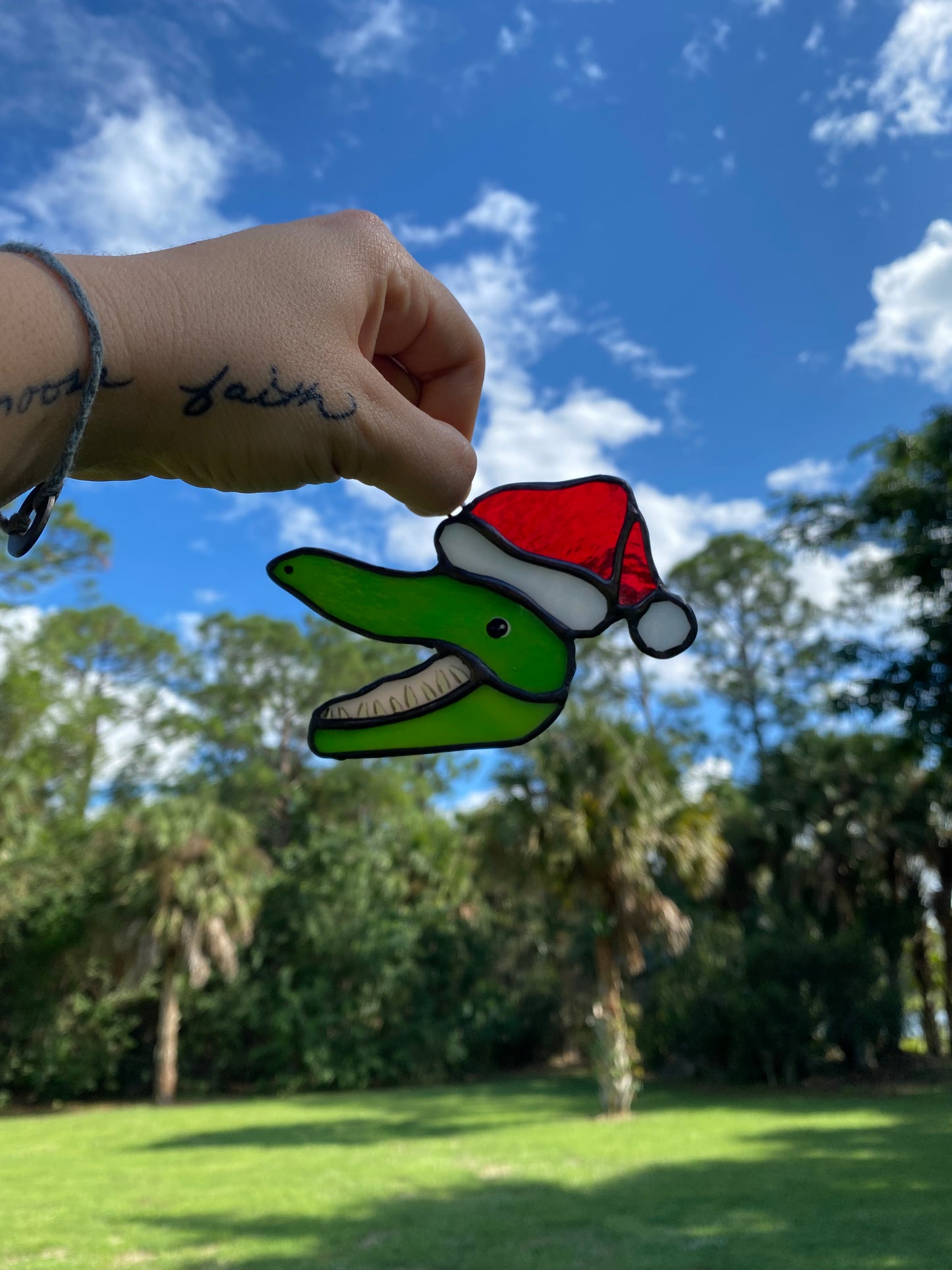 Winter Holiday Ornament- Santa Gator