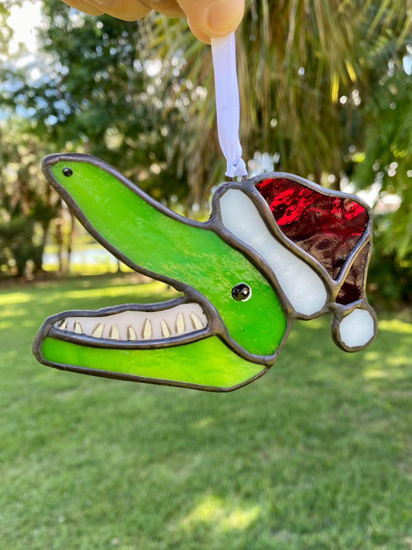 Winter Holiday Ornament- Santa Gator