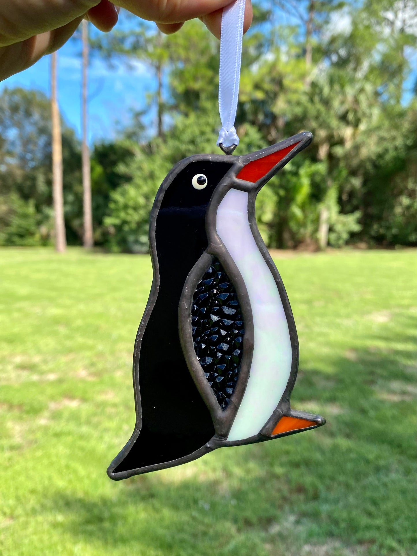 Winter Holiday Ornament- Glitzy Penguin