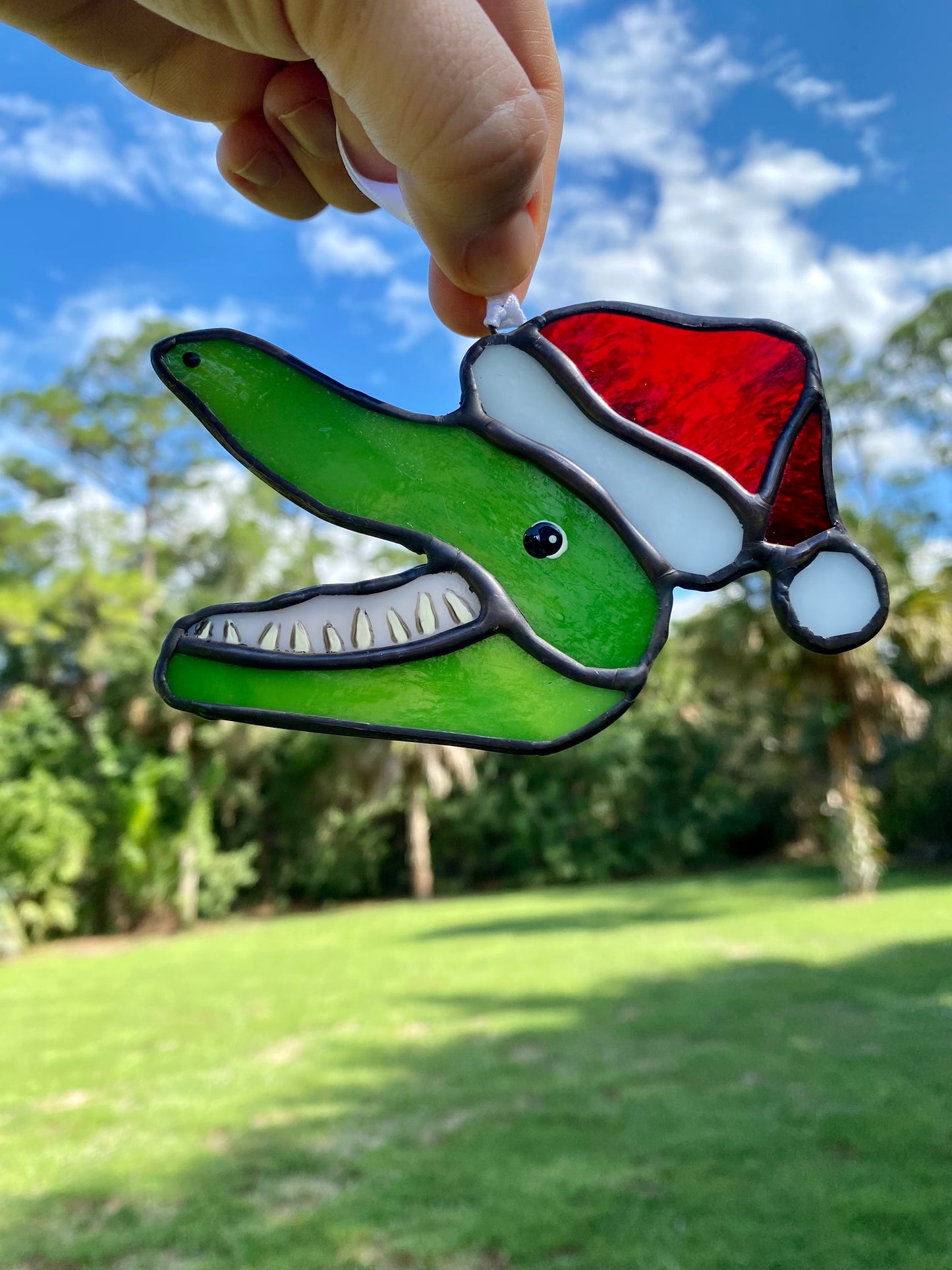Winter Holiday Ornament- Santa Gator