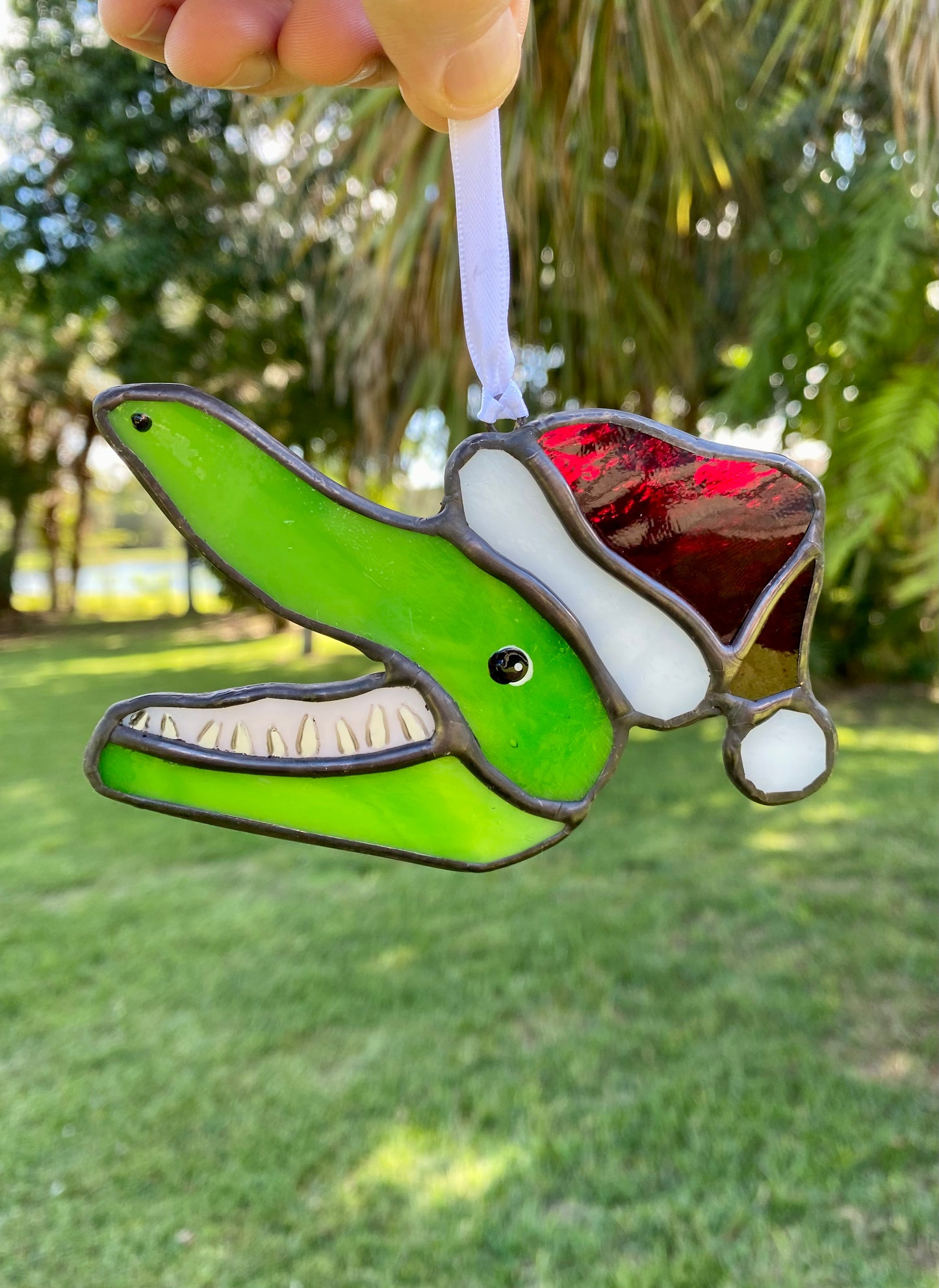 Winter Holiday Ornament- Santa Gator