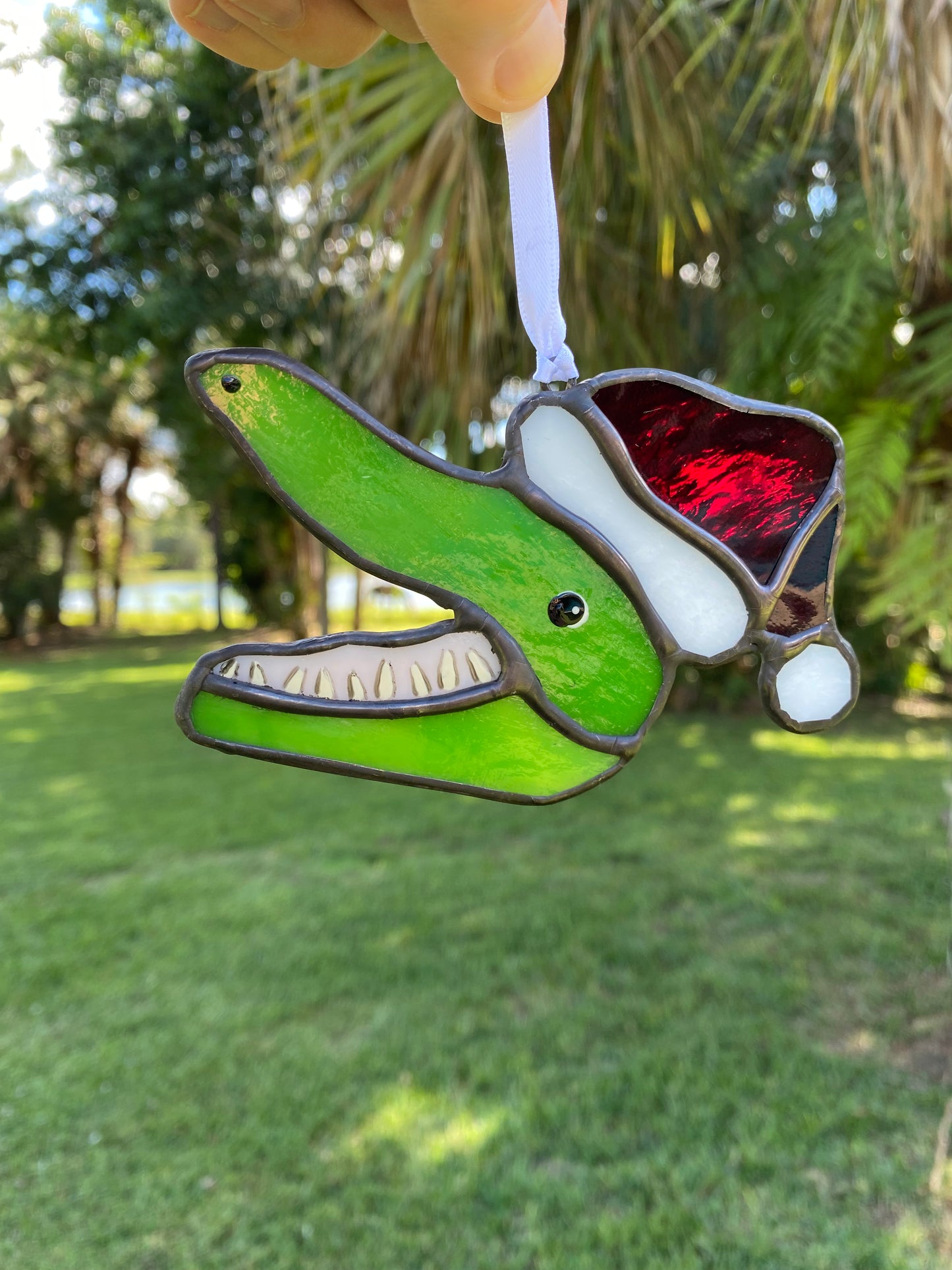 Winter Holiday Ornament- Santa Gator