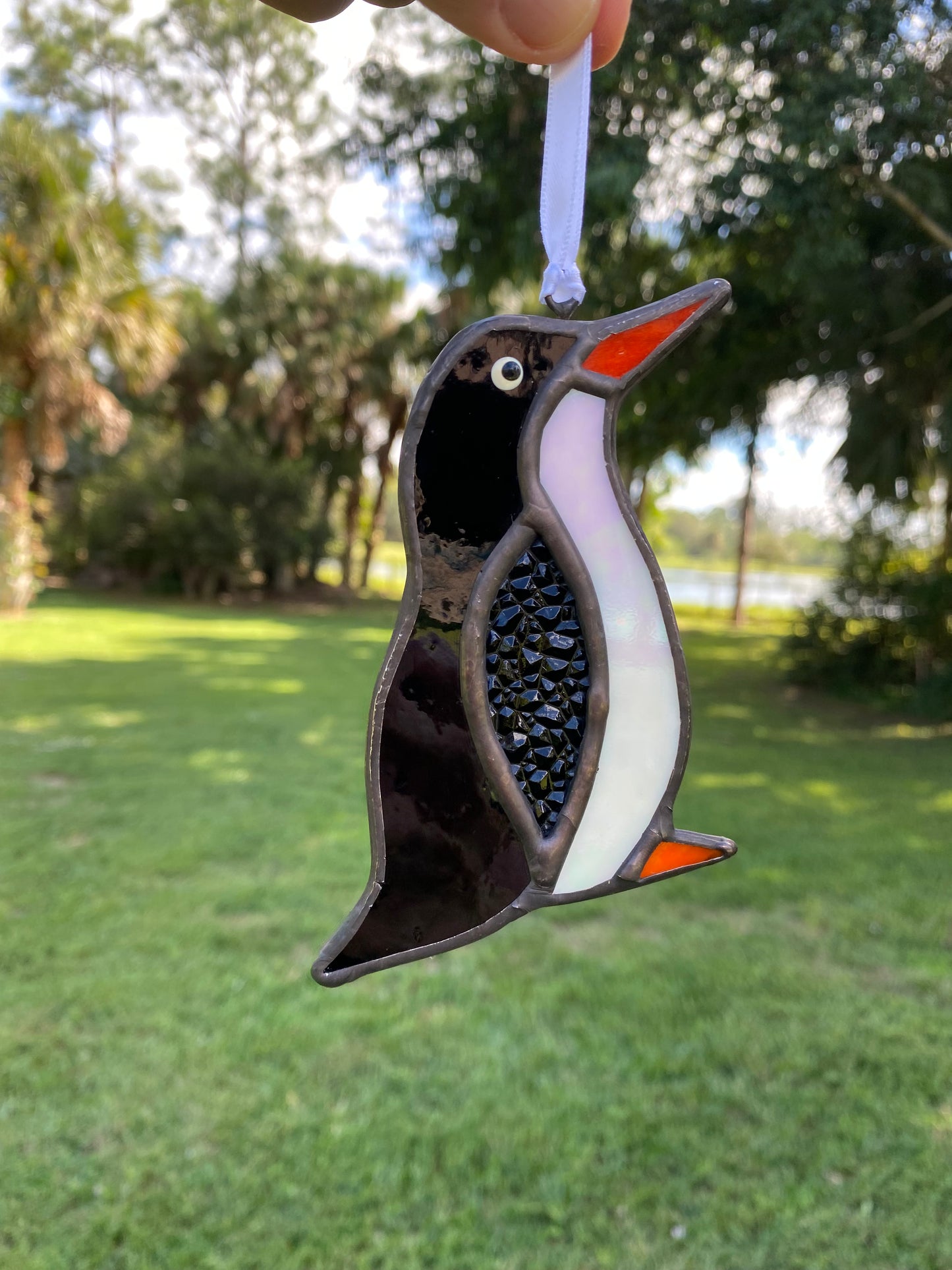 Winter Holiday Ornament- Glitzy Penguin