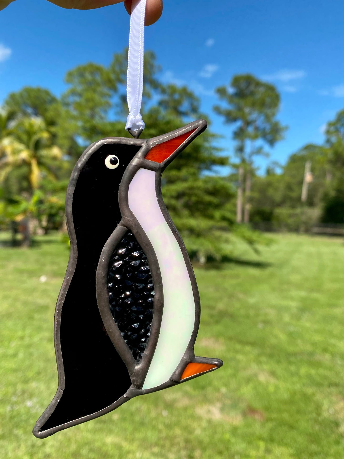 Winter Holiday Ornament- Glitzy Penguin